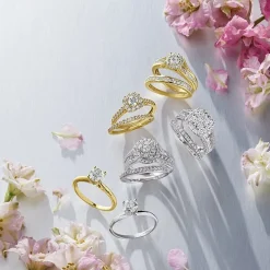 1 CT.T.W. Natural Diamond Cushion Halo Bridal Set in 10K or 14K Gold