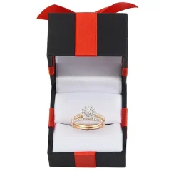 1 CT.T.W. Natural Diamond Cushion Halo Bridal Set in 10K or 14K Gold