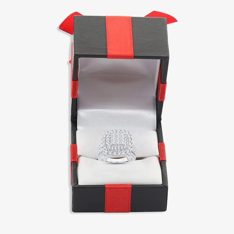 3 CT.T.W. Natural Diamond Cushion Shape Side Stone Halo Engagement Ring in 10K or 14K White Gold
