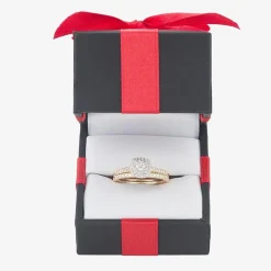 1/2 CT.T.W. Natural Diamond Halo Bridal Set 10K or 14K White Gold