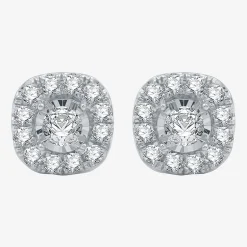 1 CT.T.W. Natural Diamond 10K Gold 9.7mm Stud Earrings