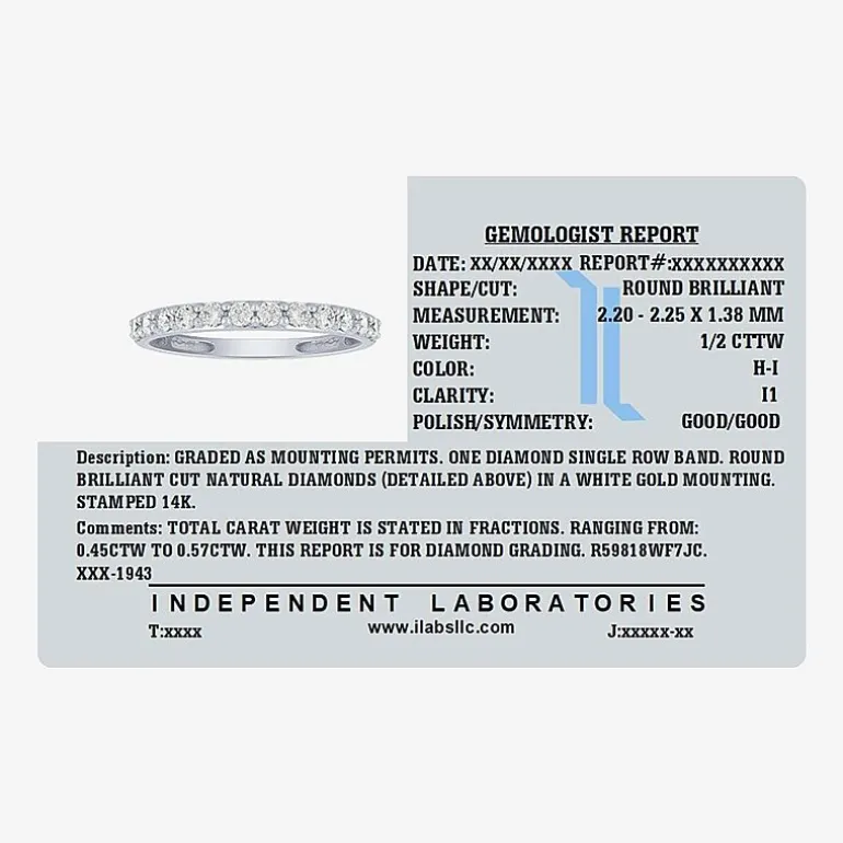 1/2 CT.T.W. Natural Diamond 14K Gold Wedding Band