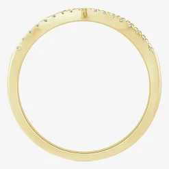 1/10 CT.T.W. Natural Diamond 10K or 14K Gold Chevron Wedding Band