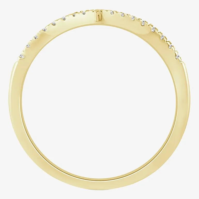 1/10 CT.T.W. Natural Diamond 10K or 14K Gold Chevron Wedding Band