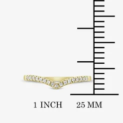 1/10 CT.T.W. Natural Diamond 10K or 14K Gold Chevron Wedding Band
