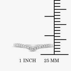 1/10 CT.T.W. Natural Diamond 10K or 14K Gold Chevron Wedding Band