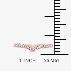 1/10 CT.T.W. Natural Diamond 10K or 14K Gold Chevron Wedding Band