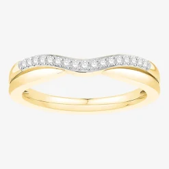 1/10 CT.T.W. Natural Diamond 10K or 14K Gold Curved Wedding Band