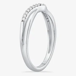 1/10 CT.T.W. Natural Diamond 10K or 14K Gold Curved Wedding Band