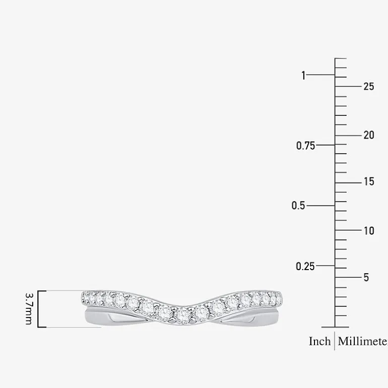 1/4 CT.T.W. Natural Diamond 10K or 14K Gold Curved Wedding Band