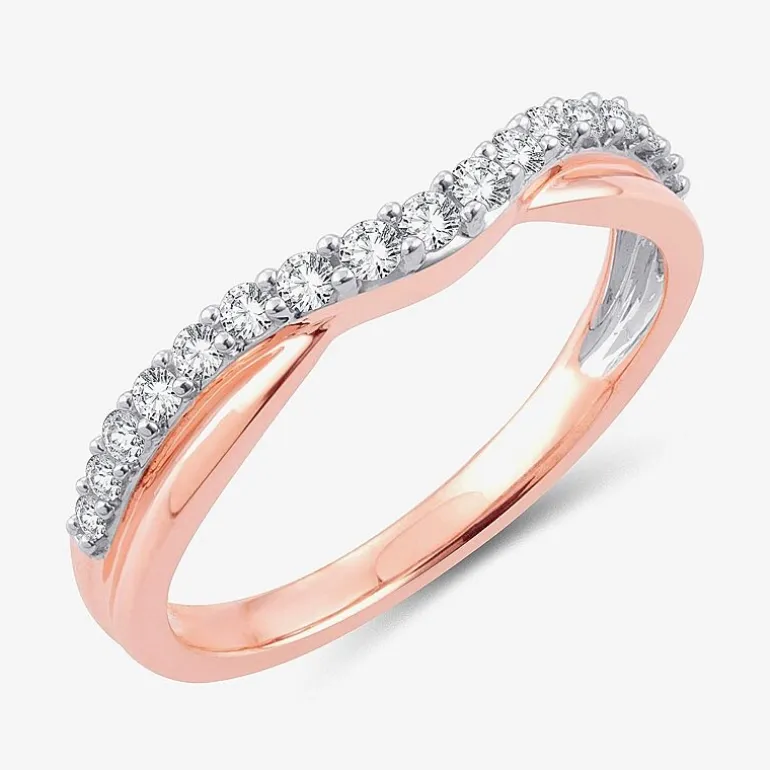 1/4 CT.T.W. Natural Diamond 10K or 14K Gold Curved Wedding Band