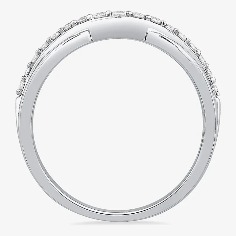 1/4 CT.T.W. Natural Diamond 10K or 14K Gold Curved Wedding Band