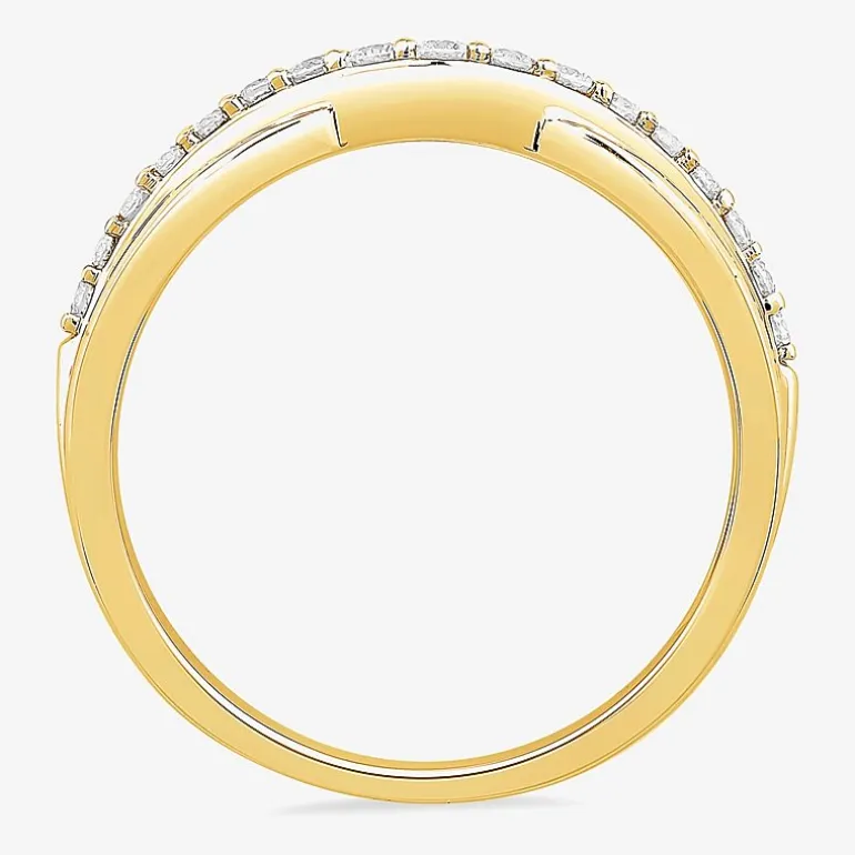1/4 CT.T.W. Natural Diamond 10K or 14K Gold Curved Wedding Band