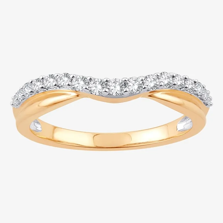 1/4 CT.T.W. Natural Diamond 10K or 14K Gold Curved Wedding Band
