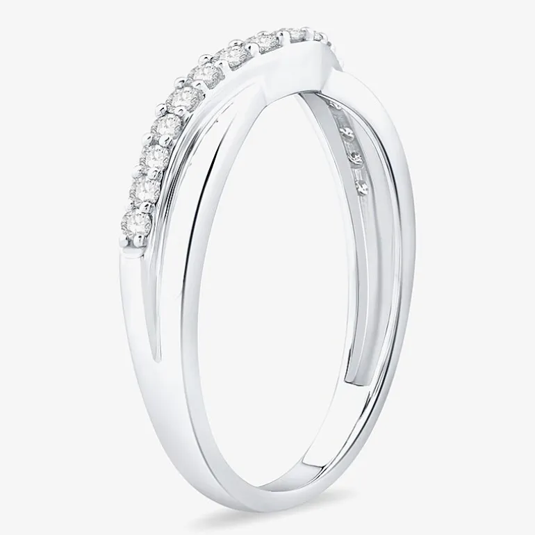 1/4 CT.T.W. Natural Diamond 10K or 14K Gold Curved Wedding Band