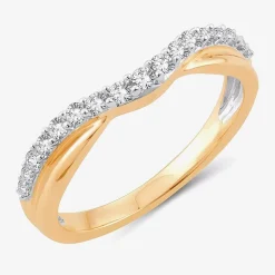 1/4 CT.T.W. Natural Diamond 10K or 14K Gold Curved Wedding Band