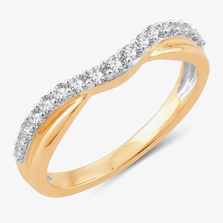 1/4 CT.T.W. Natural Diamond 10K or 14K Gold Curved Wedding Band