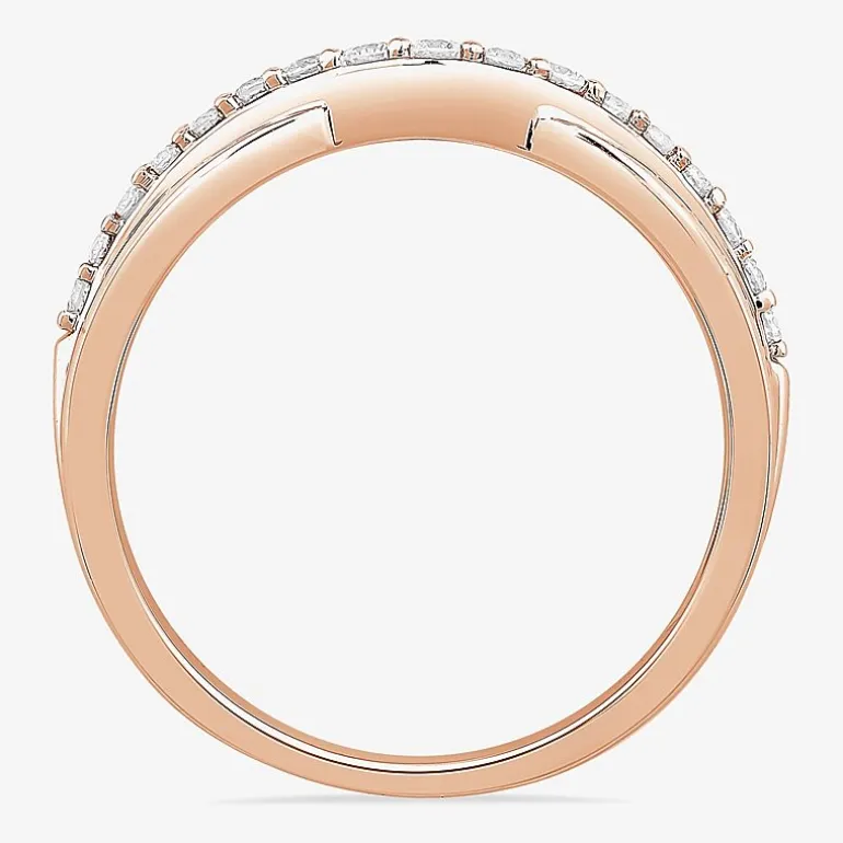 1/4 CT.T.W. Natural Diamond 10K or 14K Gold Curved Wedding Band