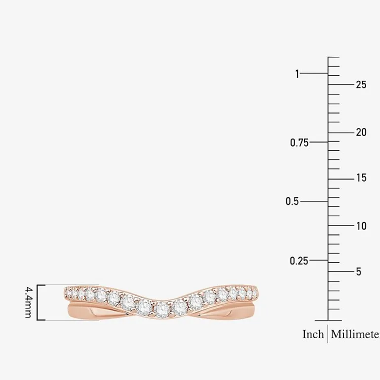 1/4 CT.T.W. Natural Diamond 10K or 14K Gold Curved Wedding Band