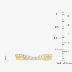 1/4 CT.T.W. Natural Diamond 10K or 14K Gold Curved Wedding Band