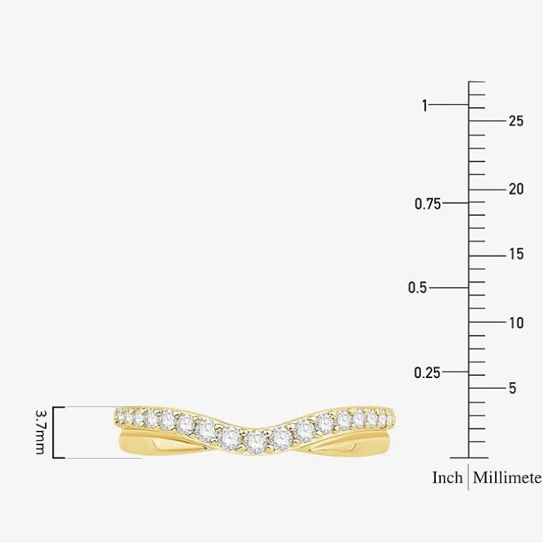 1/4 CT.T.W. Natural Diamond 10K or 14K Gold Curved Wedding Band