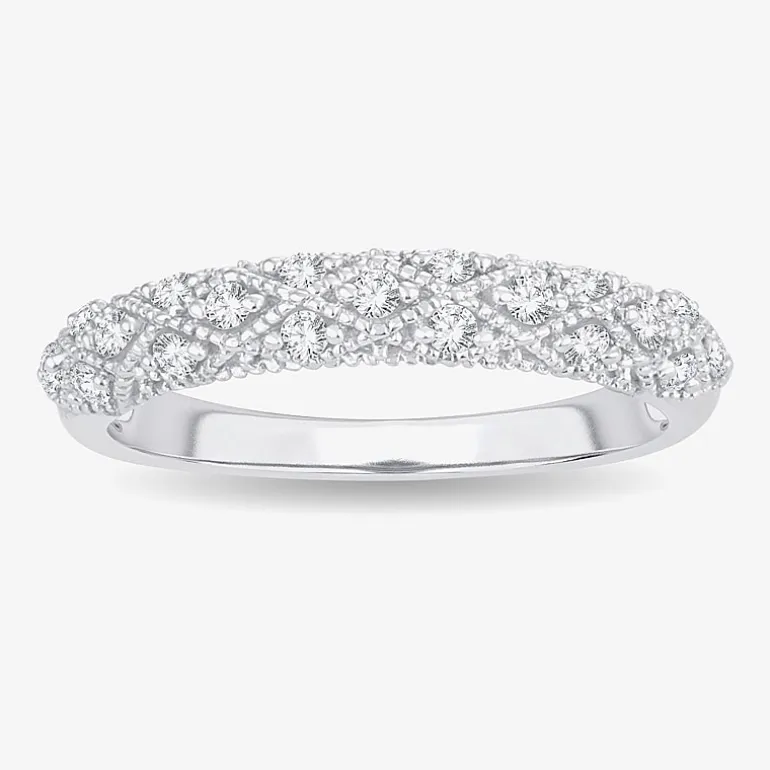 1/4 CT.T.W. Natural Diamond 10K or 14K White Gold Anniversary Wedding Band