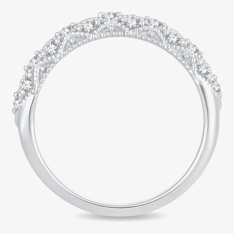 1/4 CT.T.W. Natural Diamond 10K or 14K White Gold Anniversary Wedding Band