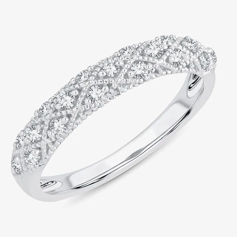 1/4 CT.T.W. Natural Diamond 10K or 14K White Gold Anniversary Wedding Band