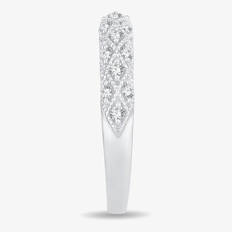 1/4 CT.T.W. Natural Diamond 10K or 14K White Gold Anniversary Wedding Band