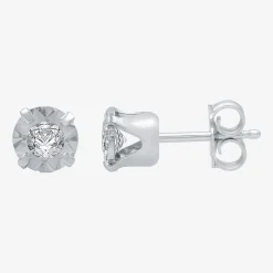 1/5 CT. T.W .Natural Diamond 10K White Gold Stud Earrings