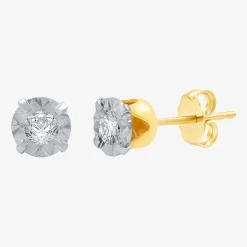 1/5 CT. T.W .Natural Diamond 10K White Gold Stud Earrings