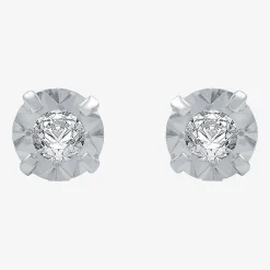 1/5 CT. T.W .Natural Diamond 10K White Gold Stud Earrings