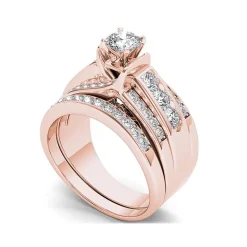 1 1/4 CT.T.W. Natural Diamond 14K White Gold Bridal Set