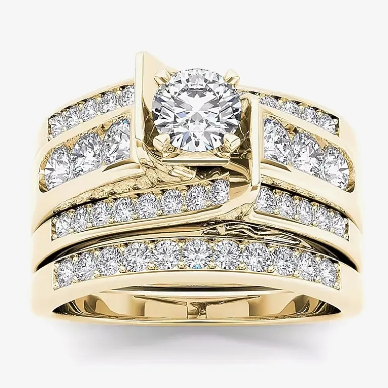 1 1/4 CT.T.W. Natural Diamond 14K White Gold Bridal Set