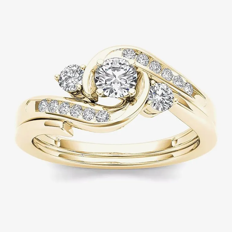 1/2 CT.T.W. Natural Diamond 10K Yellow Gold Bridal Ring Set