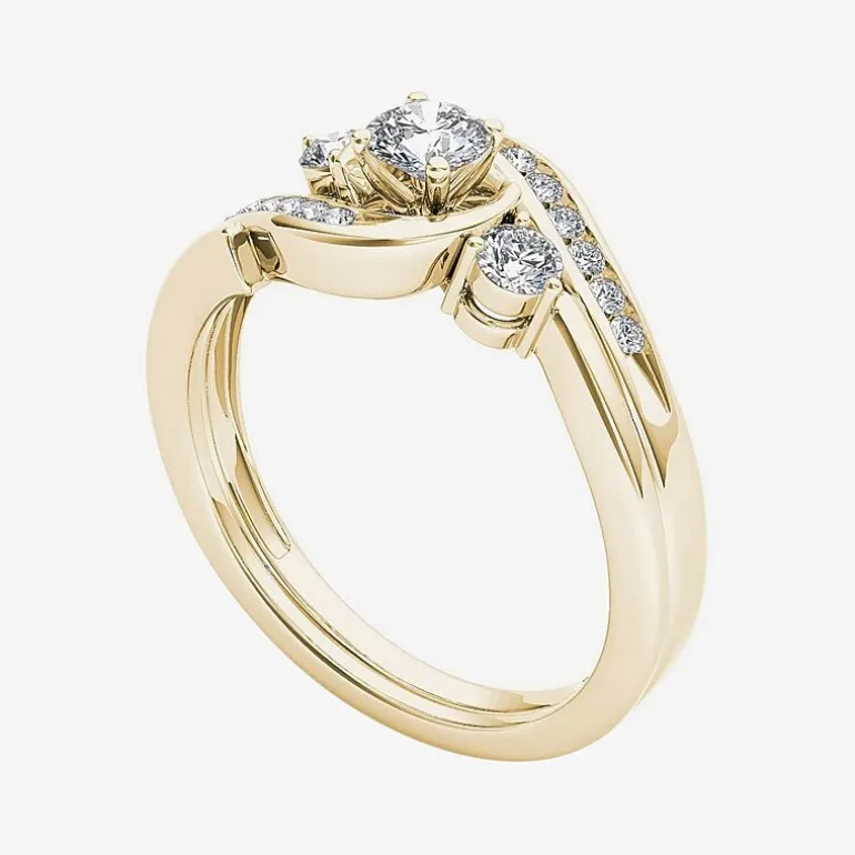 1/2 CT.T.W. Natural Diamond 10K Yellow Gold Bridal Ring Set