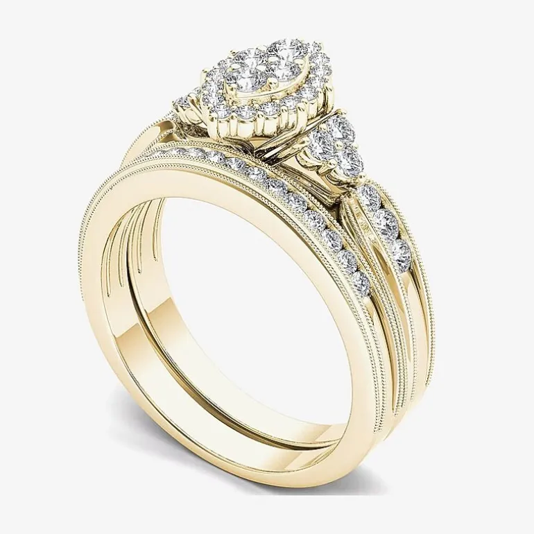 1/2 CT.T.W. Natural Diamond 10K Yellow Gold Bridal Ring Set