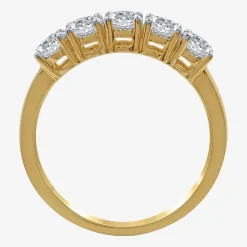 1 CT.T.W. Natural Diamond 10K Yellow Gold 5-Stone Wedding Band