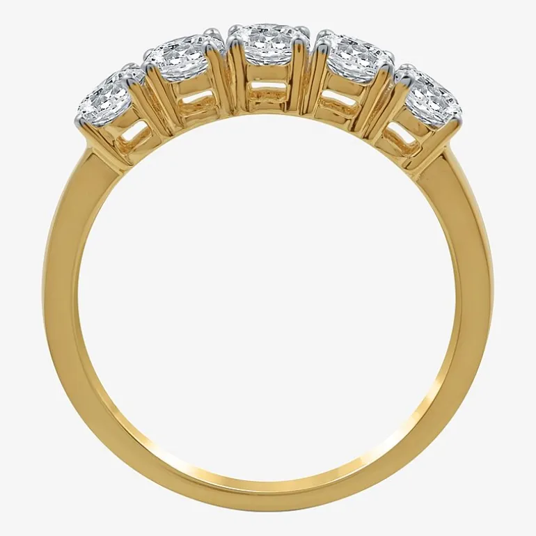 1 CT.T.W. Natural Diamond 10K Yellow Gold 5-Stone Wedding Band