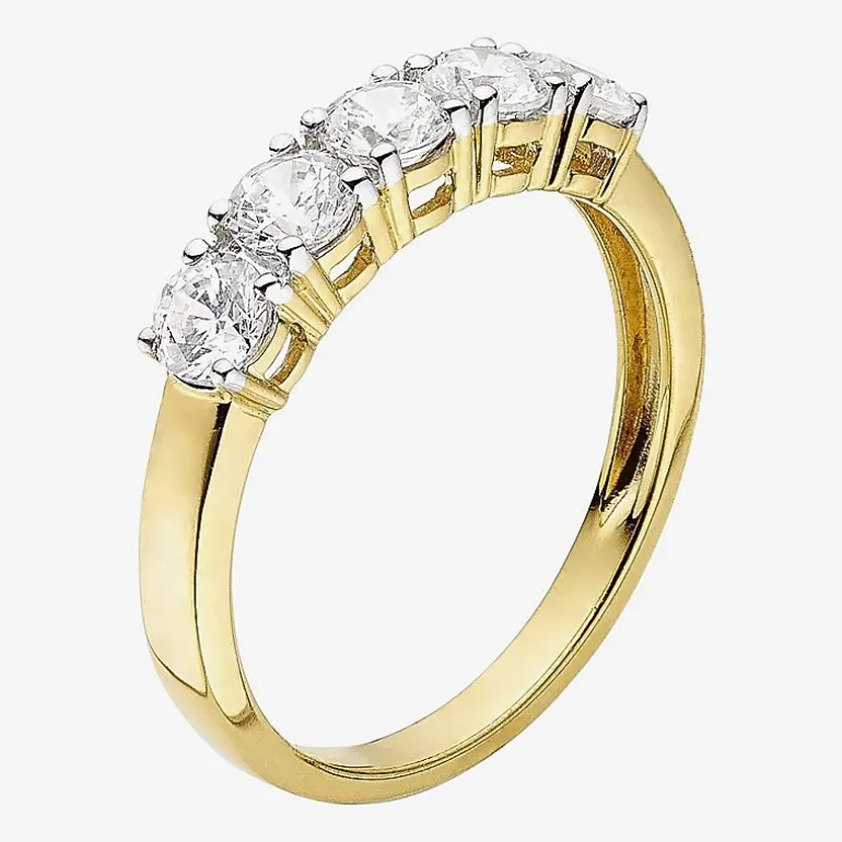 1 CT.T.W. Natural Diamond 10K Yellow Gold 5-Stone Wedding Band