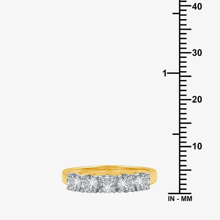1 CT.T.W. Natural Diamond 10K Yellow Gold 5-Stone Wedding Band