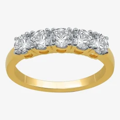 1 CT.T.W. Natural Diamond 10K Yellow Gold 5-Stone Wedding Band