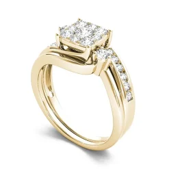 3/4 CT.T.W. Natural Diamond 10K Yellow Gold Bridal Ring Set