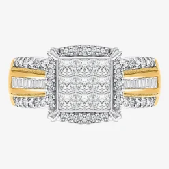 1 CT.T.W. Natural Diamond Princess-Cut Multi-Top Ring in White or Yellow 10K or 14K Gold