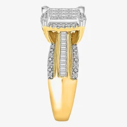 1 CT.T.W. Natural Diamond Princess-Cut Multi-Top Ring in White or Yellow 10K or 14K Gold