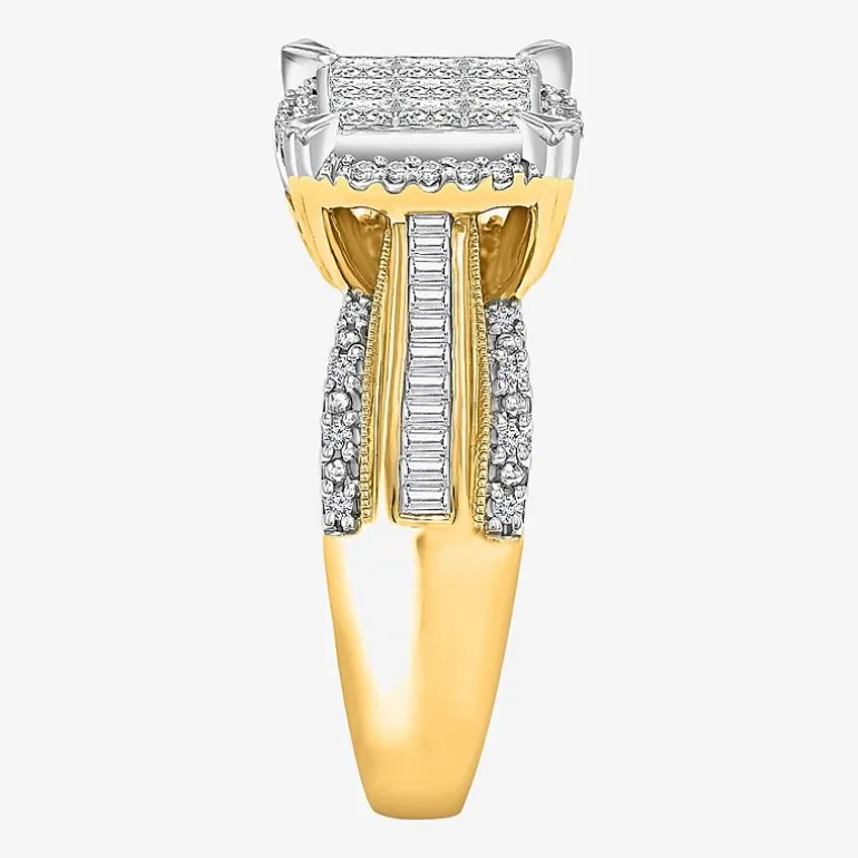 1 CT.T.W. Natural Diamond Princess-Cut Multi-Top Ring in White or Yellow 10K or 14K Gold