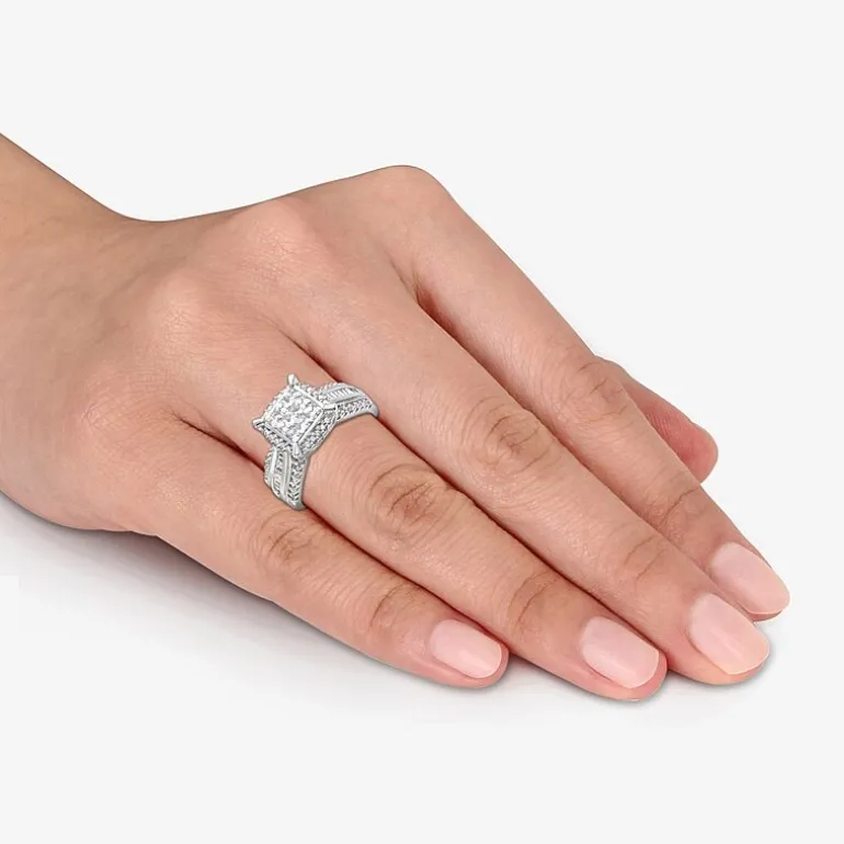 1 CT.T.W. Natural Diamond Princess-Cut Multi-Top Ring in White or Yellow 10K or 14K Gold