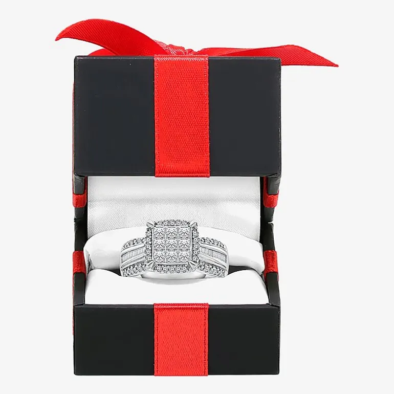 1 CT.T.W. Natural Diamond Princess-Cut Multi-Top Ring in White or Yellow 10K or 14K Gold