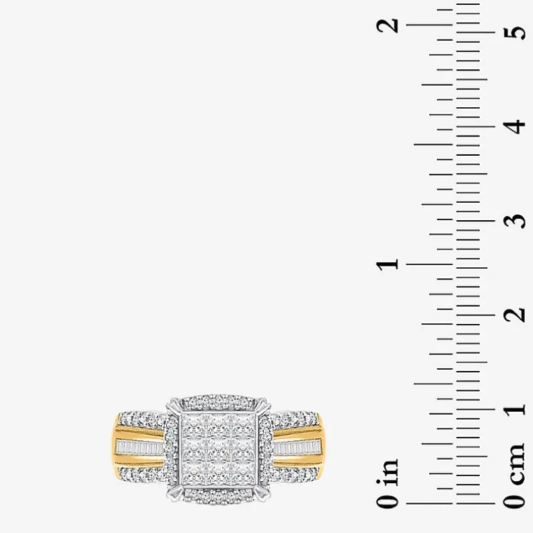 1 CT.T.W. Natural Diamond Princess-Cut Multi-Top Ring in White or Yellow 10K or 14K Gold
