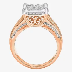 1 CT.T.W. Natural Diamond Princess-Cut Multi-Top Ring in White or Yellow 10K or 14K Gold